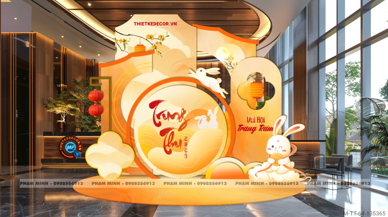 File thiết kế Trang trí Trung Thu đại sảnh Mall, Chung cư, Nhà Hàng, Khách Sạn Sang trọng trọng, đáng yêu