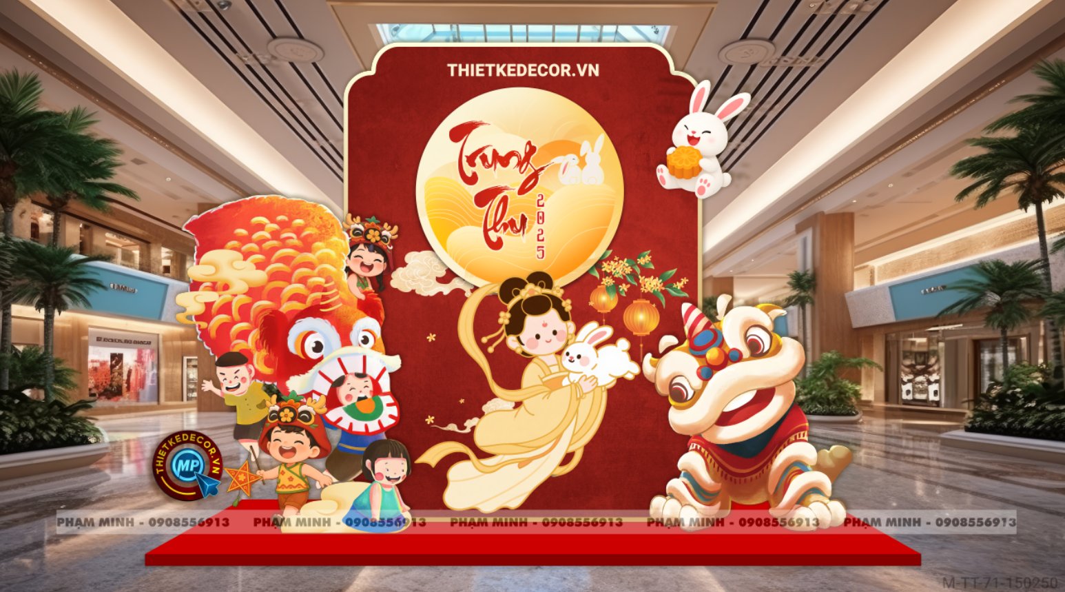 File thiết kế Trang trí Trung Thu đại sảnh Mall, Chung cư, Nhà Hàng, Khách Sạn Sang trọng trọng, đáng yêu