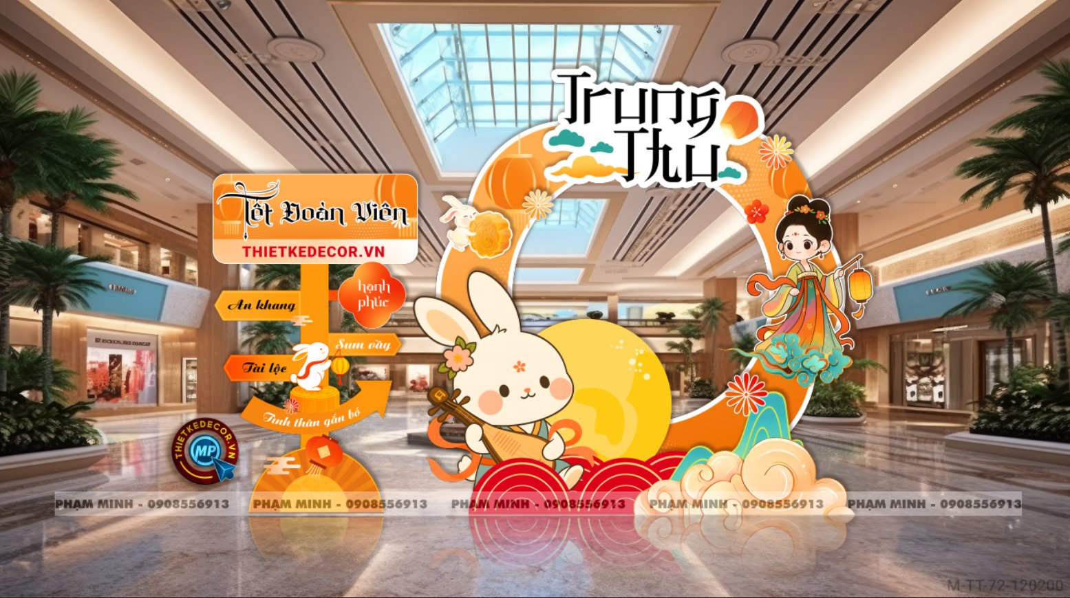 Khung Checkin trang trí trung thu 2025 sang trọng, dễ thương, đáng yêu