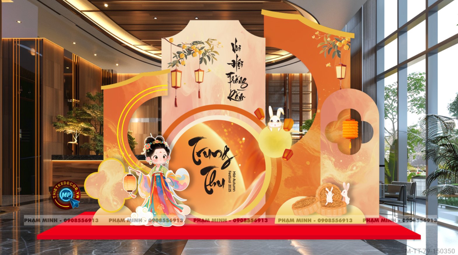 File thiết kế Trang trí Trung Thu đại sảnh Mall, Chung cư, Nhà Hàng, Khách Sạn Sang trọng trọng, đáng yêu