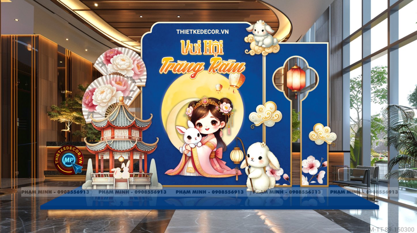File thiết kế Trang trí Trung Thu đại sảnh Mall, Chung cư, Nhà Hàng, Khách Sạn Sang trọng trọng, đáng yêu