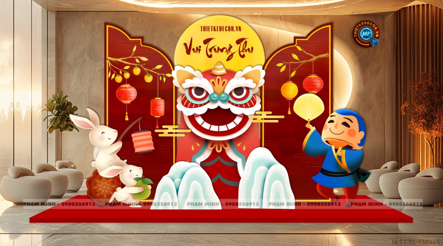 File thiết kế Trang trí Trung Thu đại sảnh Mall, Chung cư, Nhà Hàng, Khách Sạn Sang trọng trọng, đáng yêu