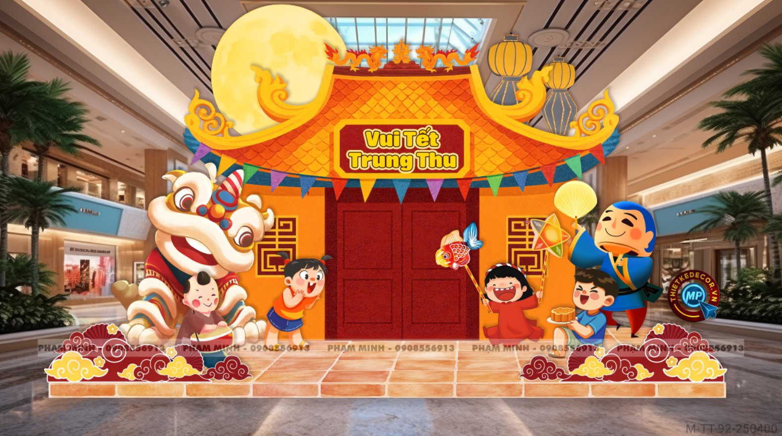 File thiết kế decor trang trí trung thu phong cách cổ điển sang trọng cho nhà hàng, khách sạn, siêu thị, công ty,...