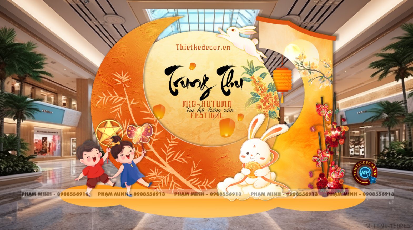 File thiết kế Trang trí Trung Thu đại sảnh Mall, Chung cư, Nhà Hàng, Khách Sạn Sang trọng trọng, đáng yêu