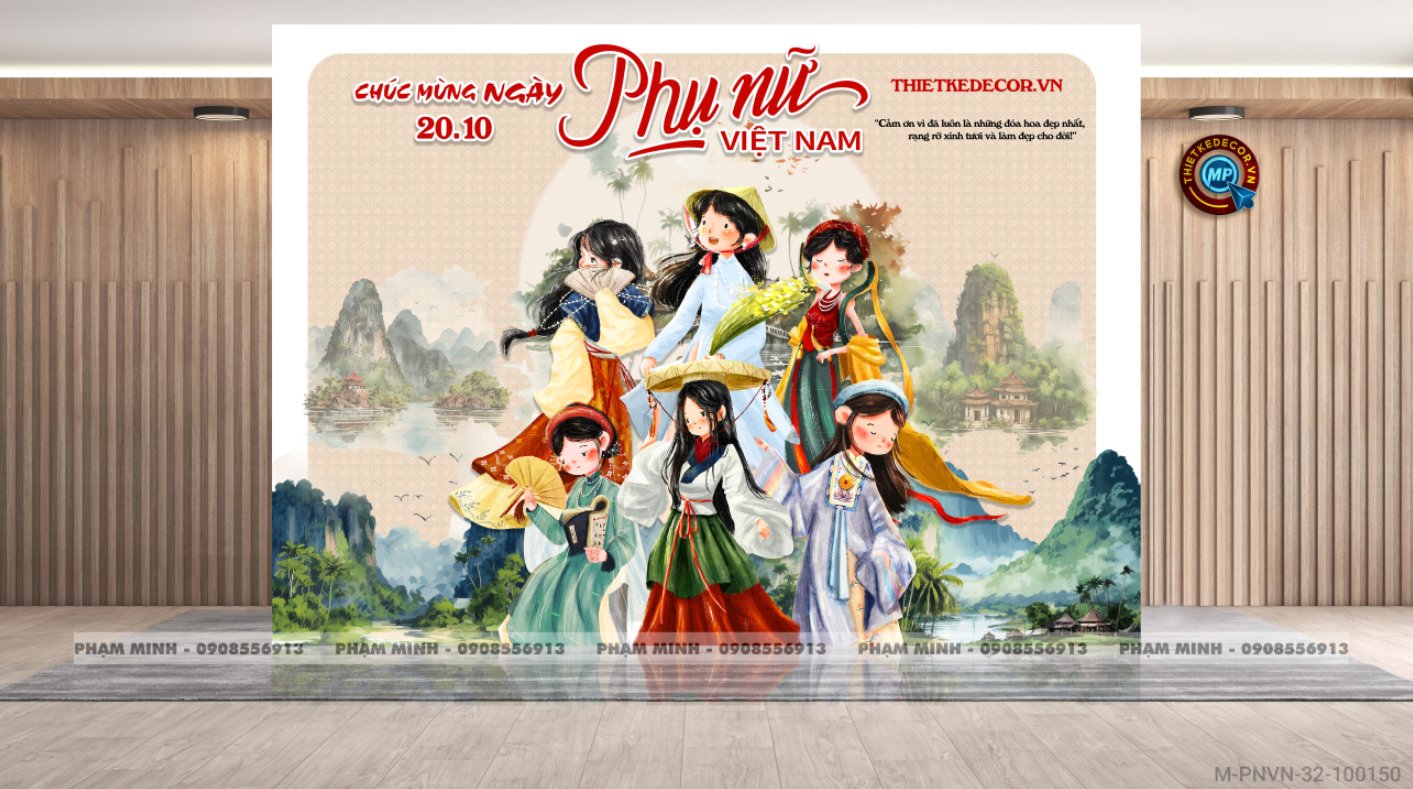 File thiết kế background Chào mừng ngày Phụ nữ Việt Nam 20 tháng 10, bạt trang trí bong bóng xinh đẹp, sang trọng.