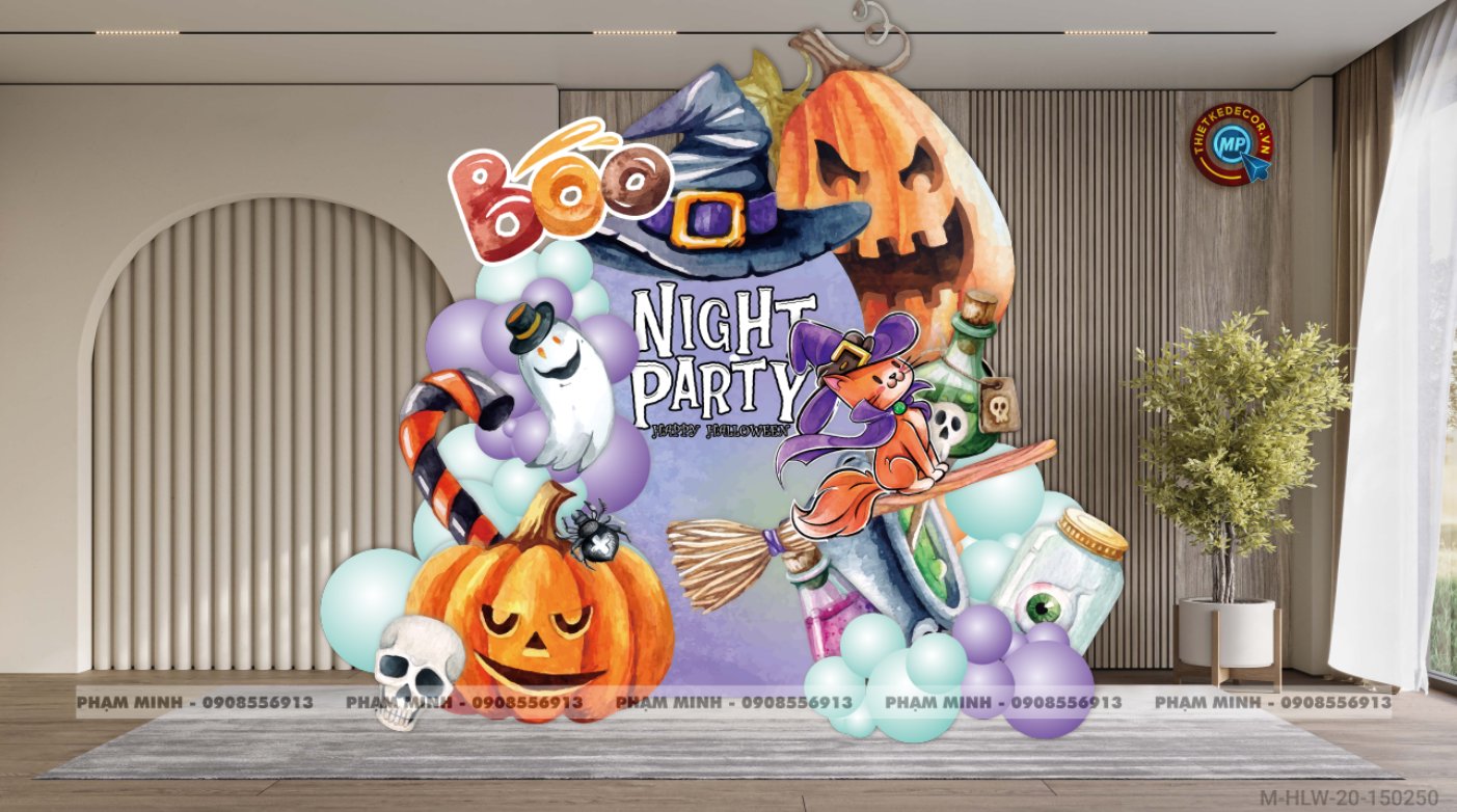 File thiết kế Halloween Trang trí chụp ảnh sự kiện Halloween cute, dễ thương cho Trung tâm tiếng Anh, Mail, Siêu Thị, Trường Học, Nhà hàng, quán cà phê