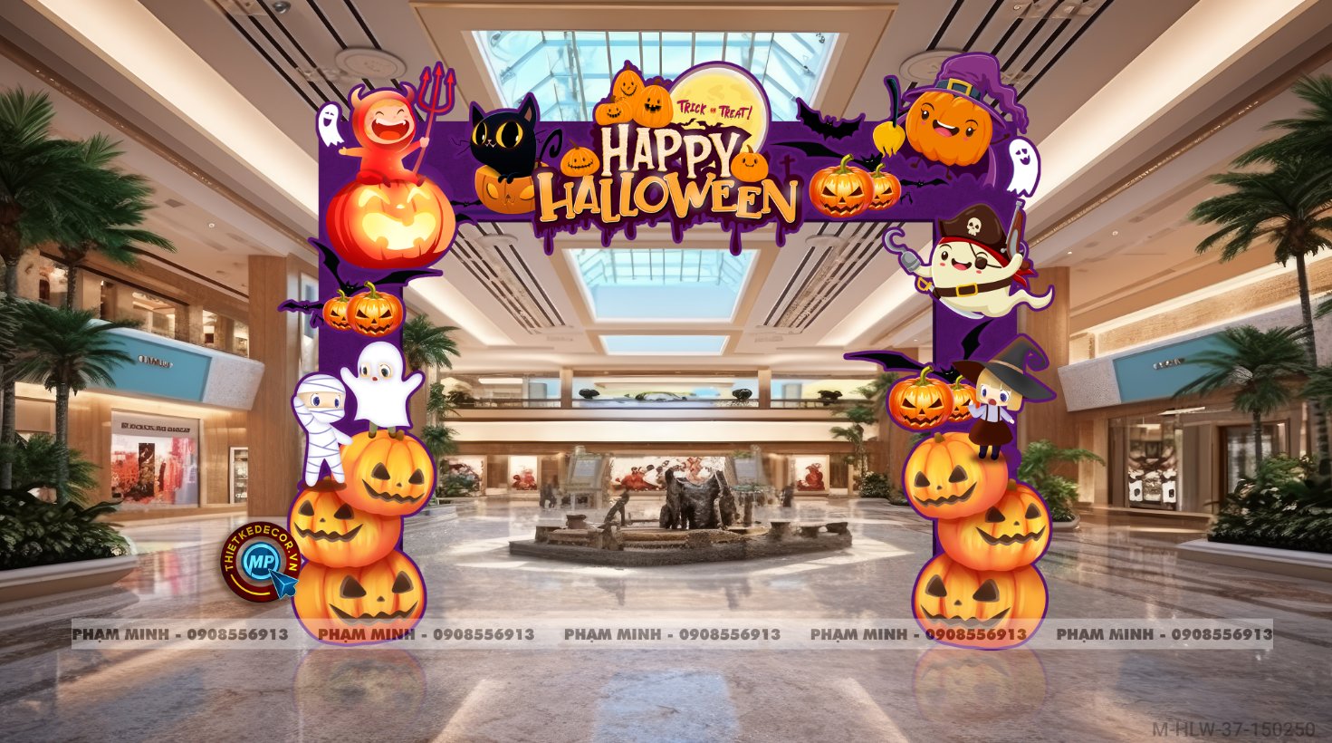 File thiết kế Cổng Halloween Trang trí chụp ảnh sự kiện Halloween cute, dễ thương cho Trung tâm tiếng Anh, Mail, Siêu Thị, Trường Học, Nhà hàng, quán cà phê