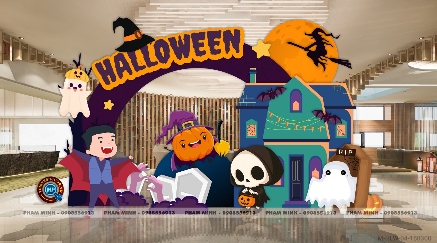 File thiết kế Halloween Trang trí chụp ảnh sự kiện Halloween cute, dễ thương cho Trung tâm tiếng Anh, Mail, Siêu Thị, Trường Học, Nhà hàng, quán cà phê