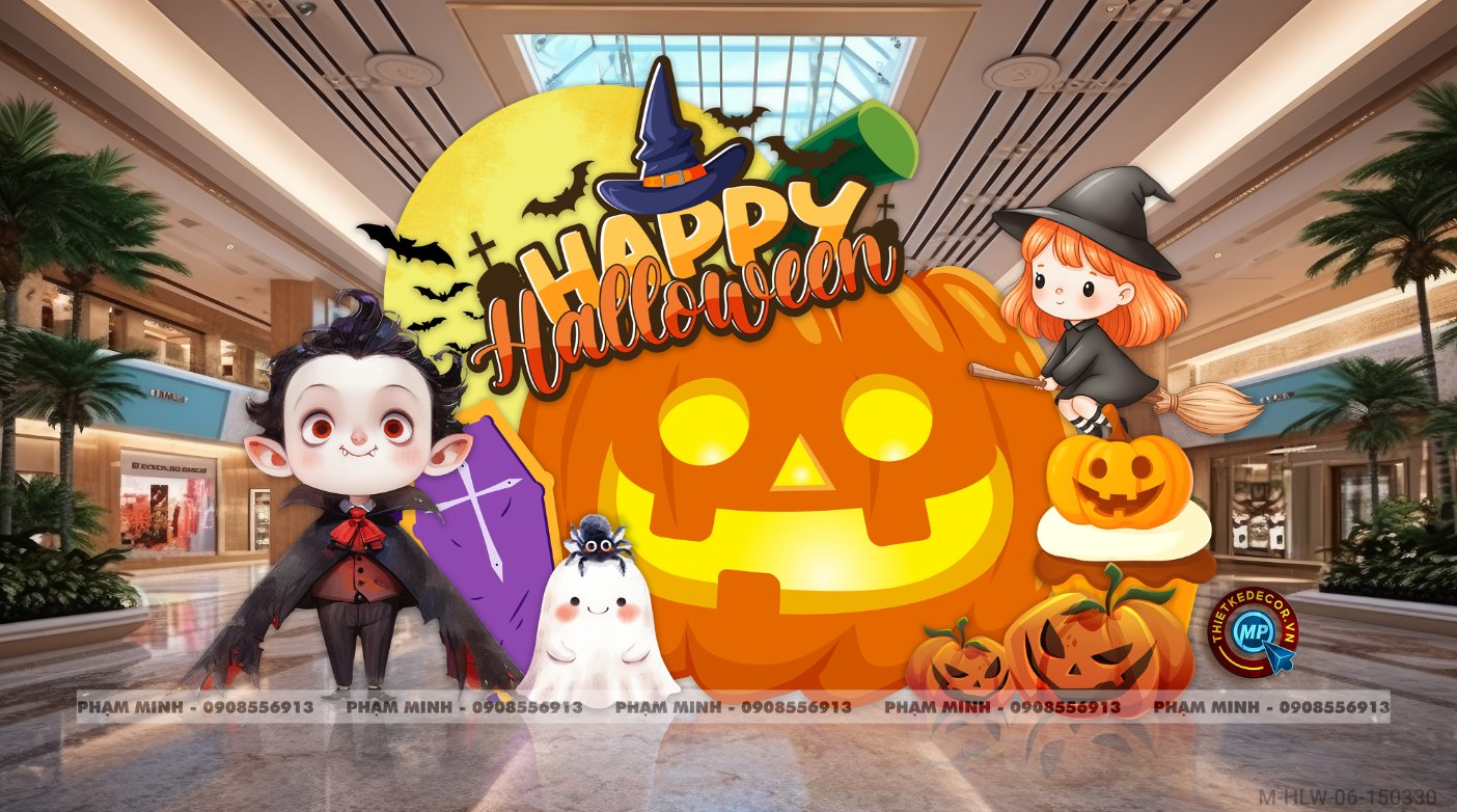 File thiết kế Halloween Trang trí chụp ảnh sự kiện Halloween cute, dễ thương cho Trung tâm tiếng Anh, Mail, Siêu Thị, Trường Học, Nhà hàng, quán cà phê