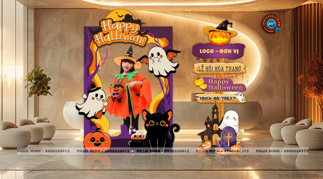 File thiết kế Khung chụp ảnh Halloween check in decor trang trí Lễ Hội Halloween cho Trung tâm Tiếng Anh, trường Mẫu giáo, Mall, nhà hàng, quán cà phê.