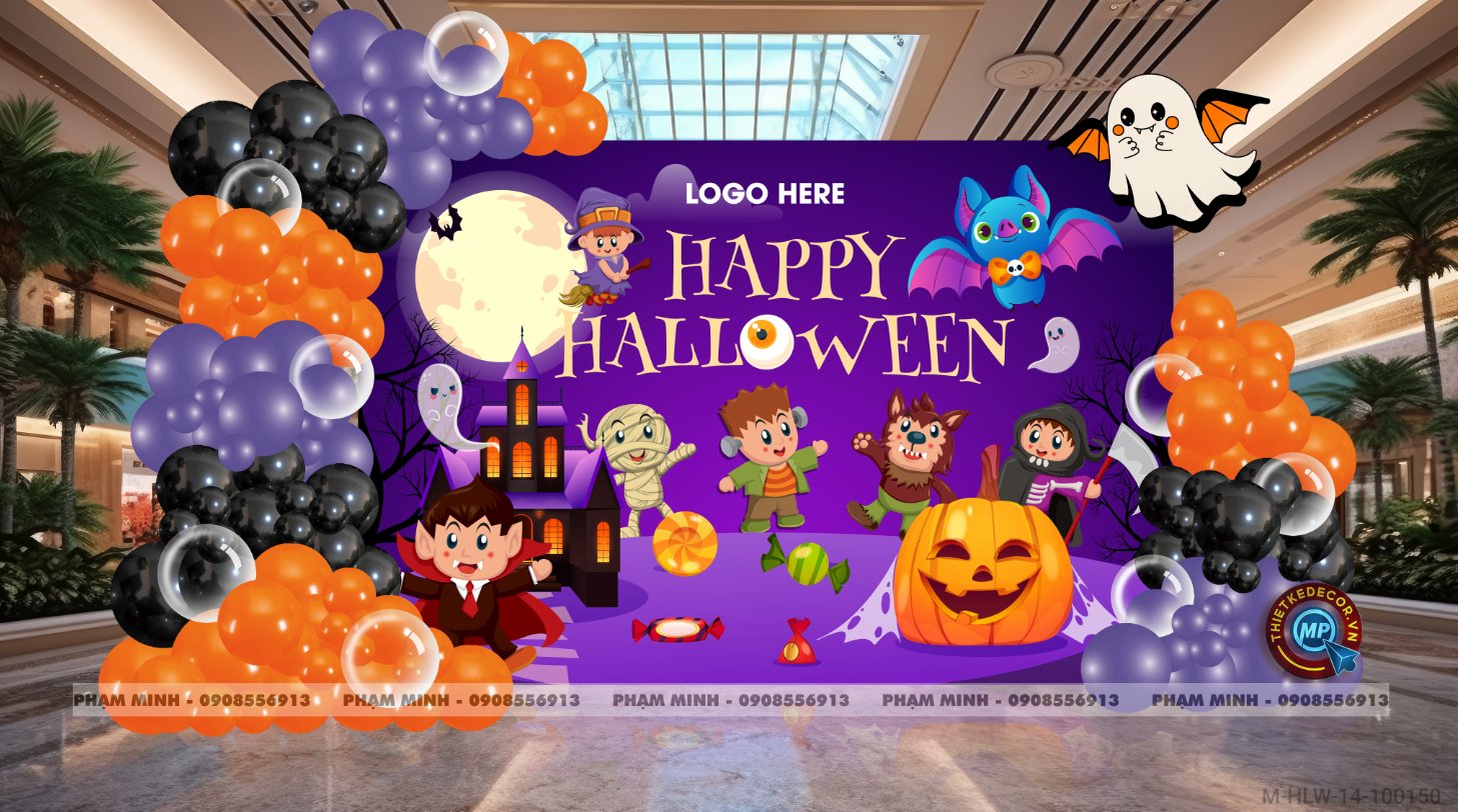 File thiết kế Background Halloween Trang trí Decor chụp ảnh bạt lễ hội hóa trang, trung tâm tiếng anh, mall, nhà hàng,...