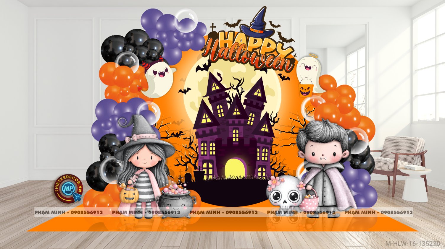 File thiết kế Background Halloween Trang trí Decor chụp ảnh bạt lễ hội hóa trang, trung tâm tiếng anh, mall, nhà hàng,...