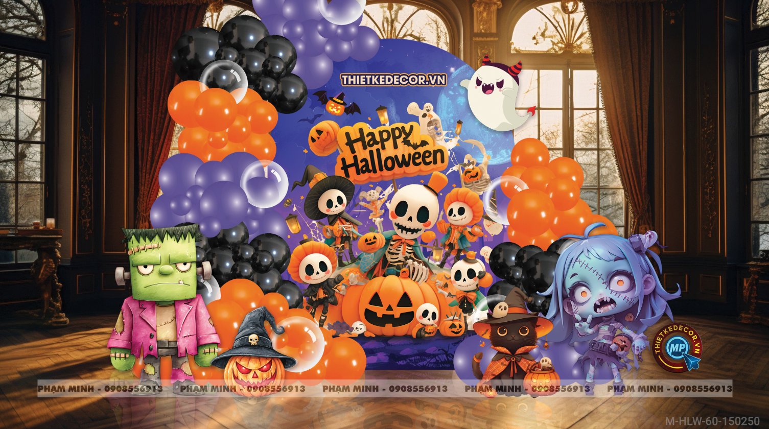File thiết kế Background Halloween Trang trí Decor chụp ảnh bạt lễ hội hóa trang, trung tâm tiếng anh, mall, nhà hàng,...