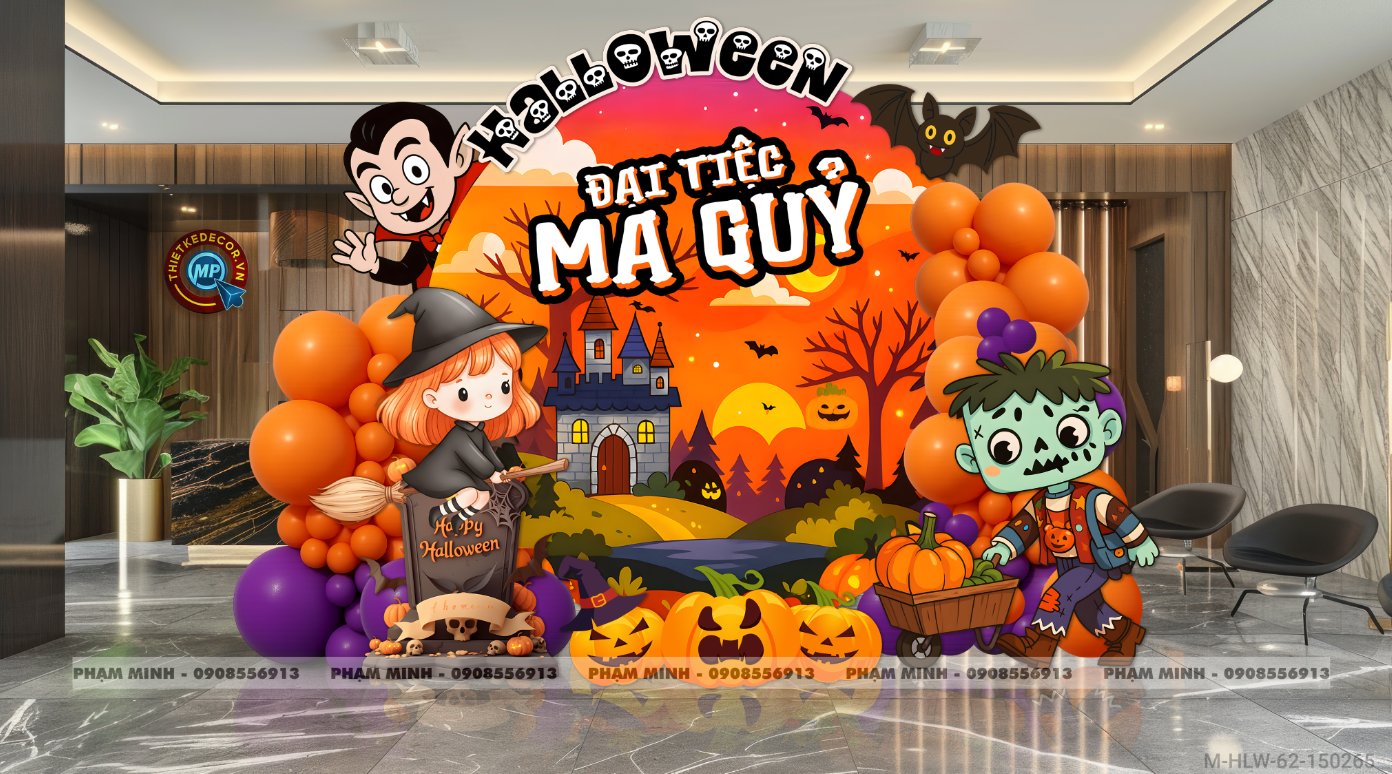 File thiết kế Background Halloween Trang trí Decor chụp ảnh bạt lễ hội hóa trang, trung tâm tiếng anh, mall, nhà hàng,...