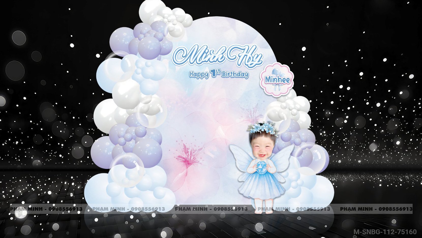 File thiết kế sinh nhật bé gái chủ đề Elsa back U cute đáng yêu