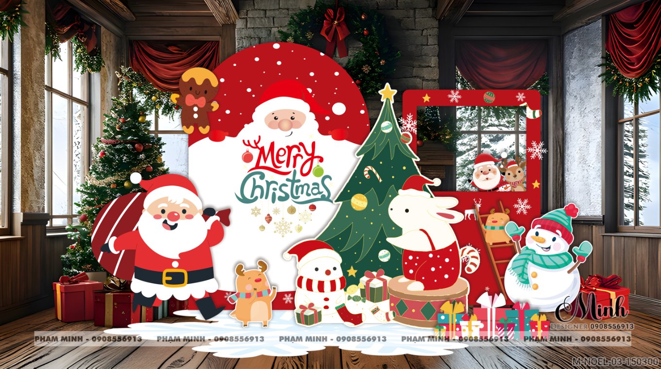 File thiết kế trang trí Giáng sinh Noel Merry Chrismas decor cây thông Decor cho trường học, trung tâm mua sắm, chung cư, nhà hàng, khách sạn, quán cà phê... - Hình 2