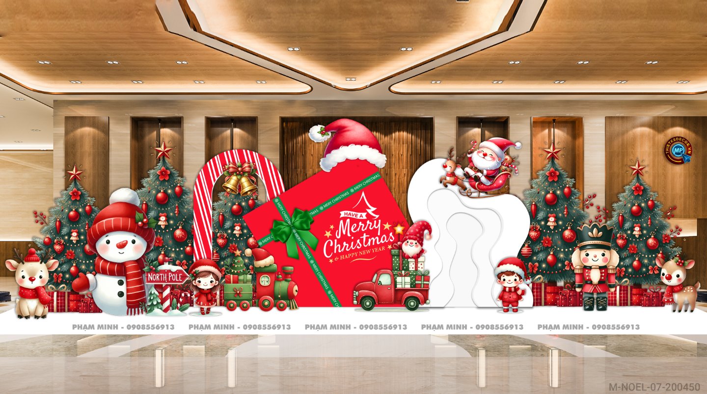 File thiết kế trang trí Giáng sinh Noel Merry Chrismas decor cây thông Decor cho trường học, trung tâm mua sắm, chung cư, nhà hàng, khách sạn, quán cà phê...