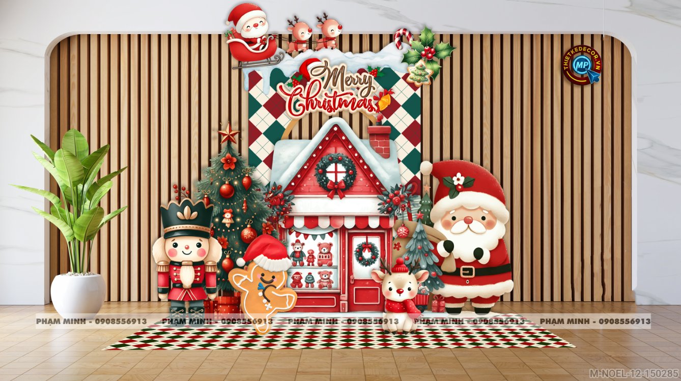 File thiết kế trang trí Giáng sinh Noel Merry Chrismas decor cây thông Decor cho trường học, trung tâm mua sắm, chung cư, nhà hàng, khách sạn, quán cà phê... - Hình 1