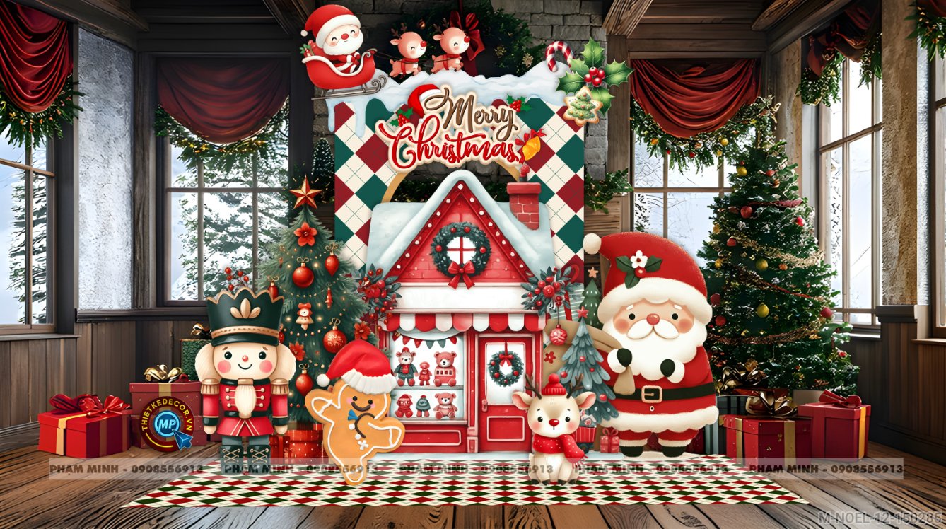 File thiết kế trang trí Giáng sinh Noel Merry Chrismas decor cây thông Decor cho trường học, trung tâm mua sắm, chung cư, nhà hàng, khách sạn, quán cà phê...