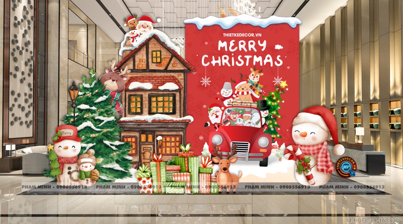 File thiết kế trang trí Giáng sinh Noel Merry Chrismas decor cây thông Decor cho trường học, trung tâm mua sắm, chung cư, nhà hàng, khách sạn, quán cà phê...