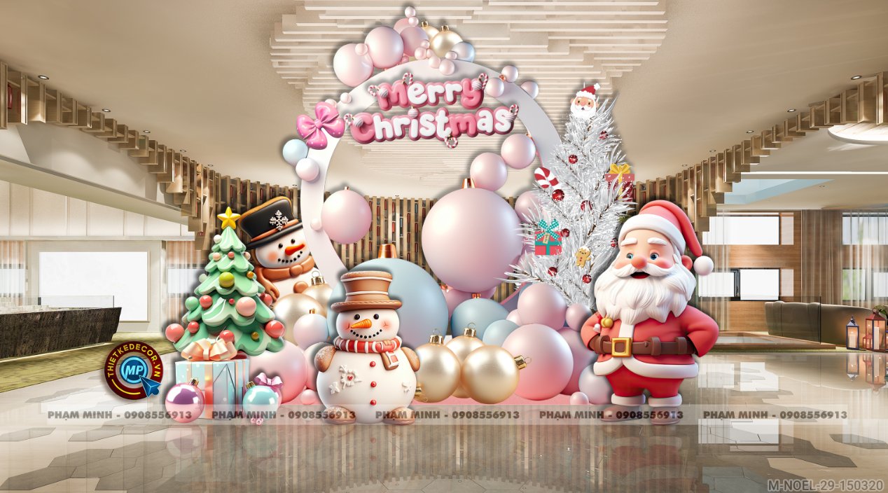 File thiết kế trang trí Giáng sinh Noel Merry Chrismas decor cây thông Decor cho trường học, trung tâm mua sắm, chung cư, nhà hàng, khách sạn, quán cà phê...