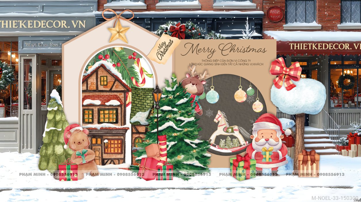 File thiết kế trang trí Giáng sinh Noel Merry Chrismas decor cây thông Decor cho trường học, trung tâm mua sắm, chung cư, nhà hàng, khách sạn, quán cà phê...