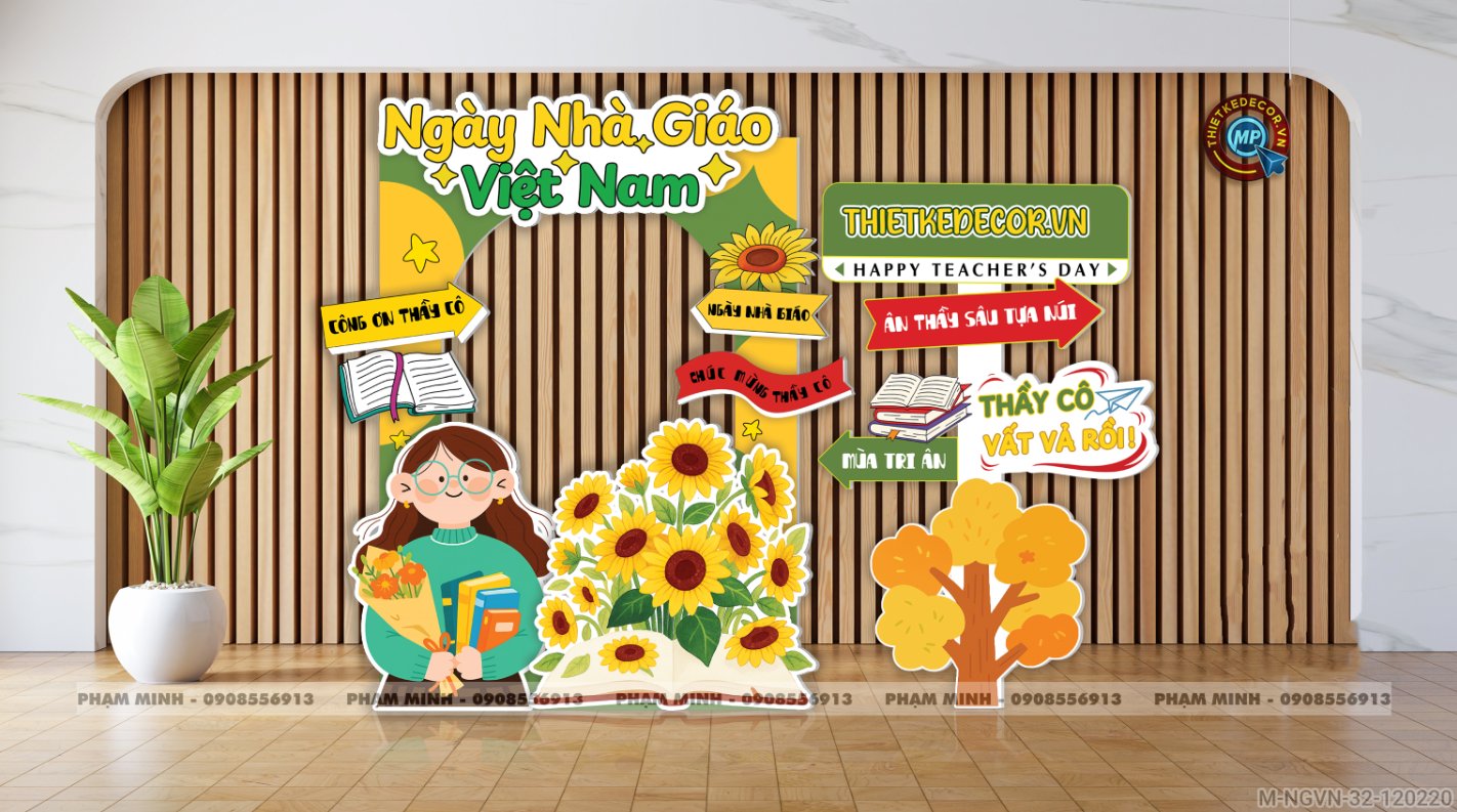 File thiết kế khung chụp ảnh trang trí ngày Nhà giáo Việt Nam 20.11 Decor bong bóng chụp ảnh Happy teacher's day cho trường học đẹp, sang trọng.