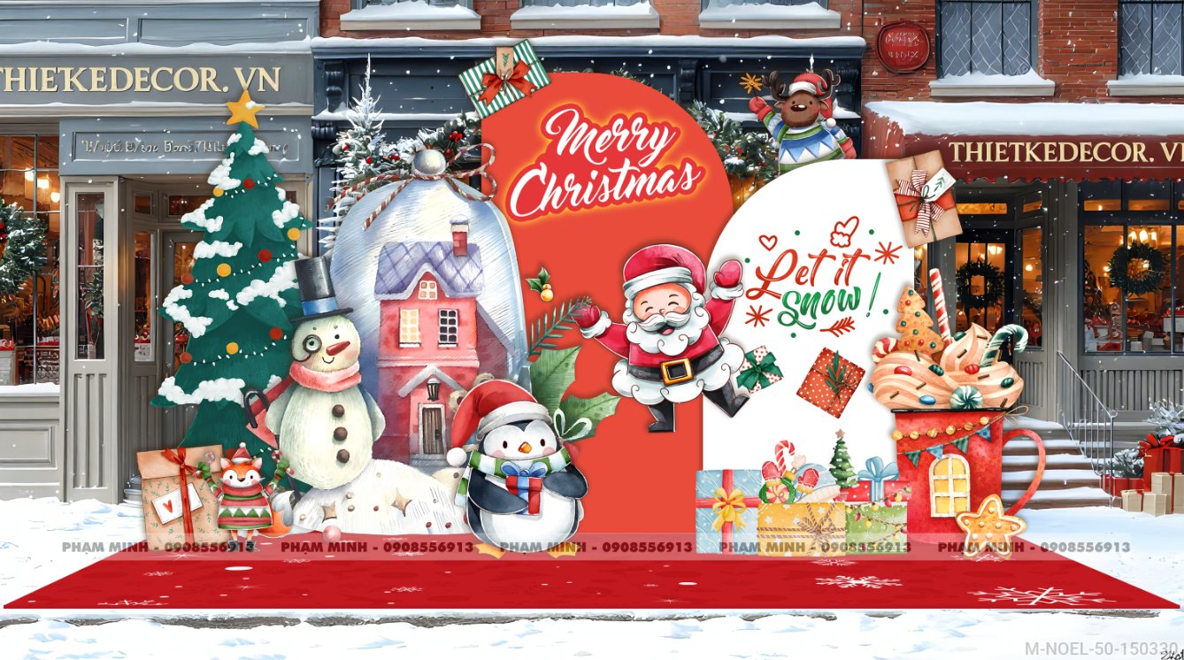 File thiết kế trang trí Giáng sinh Noel Merry Chrismas decor cây thông Decor cho trường học, trung tâm mua sắm, chung cư, nhà hàng, khách sạn, quán cà phê...