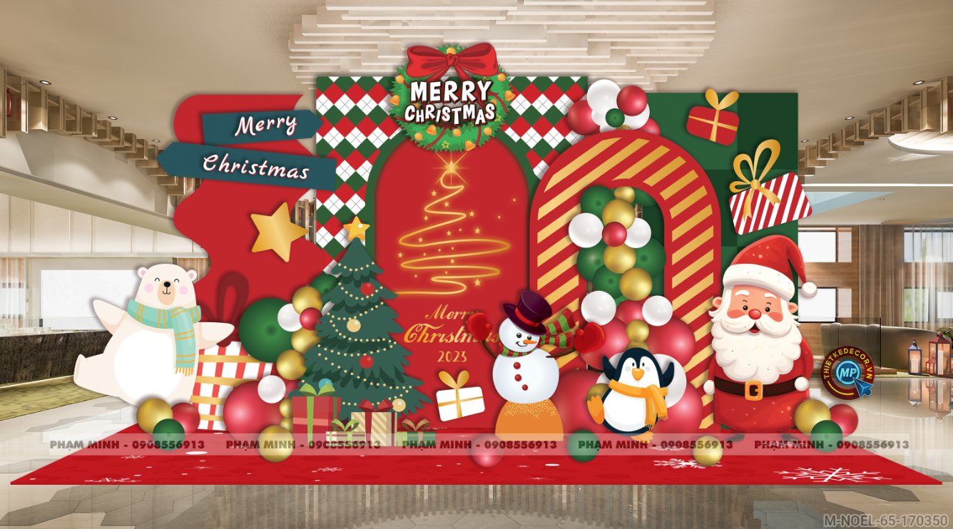 File thiết kế trang trí Giáng sinh Noel Merry Christmas decor cây thông Decor cho trường học, trung tâm mua sắm, chung cư, nhà hàng, khách sạn, quán cà phê...
