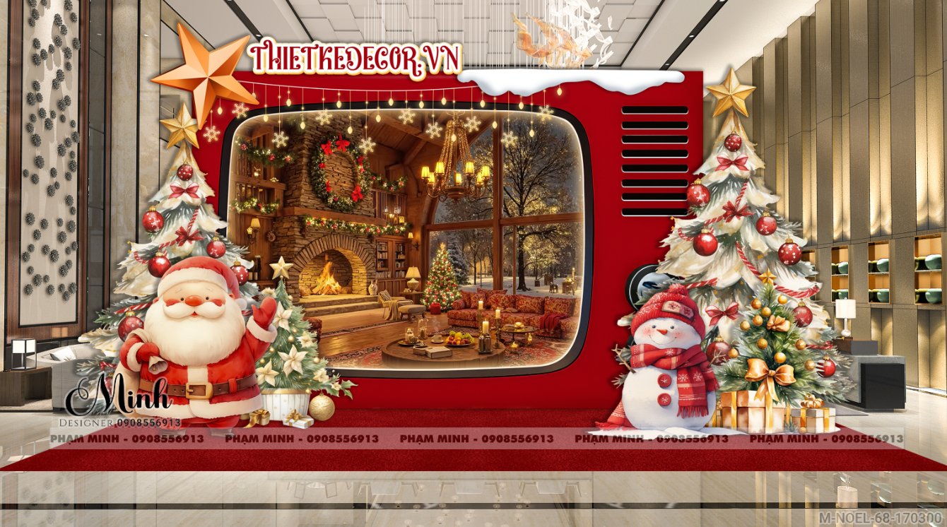 File thiết kế trang trí Giáng sinh Noel Merry Christmas decor cây thông Decor cho trường học, trung tâm mua sắm, chung cư, nhà hàng, khách sạn, quán cà phê...