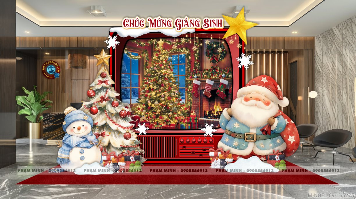 File thiết kế trang trí Giáng sinh Noel Merry Christmas decor cây thông Decor cho trường học, trung tâm mua sắm, chung cư, nhà hàng, khách sạn, quán cà phê...