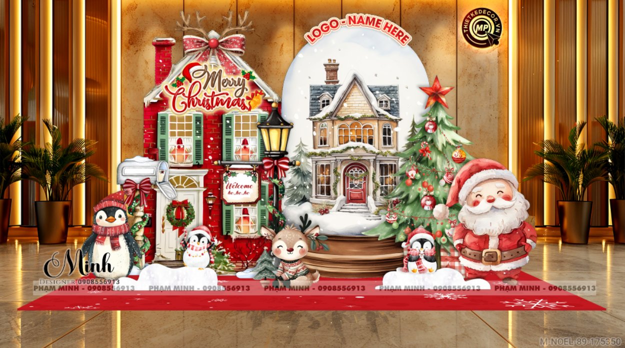 File thiết kế trang trí Giáng sinh Noel Merry Christmas decor cây thông Decor cho trường học, trung tâm mua sắm, chung cư, nhà hàng, khách sạn, quán cà phê...