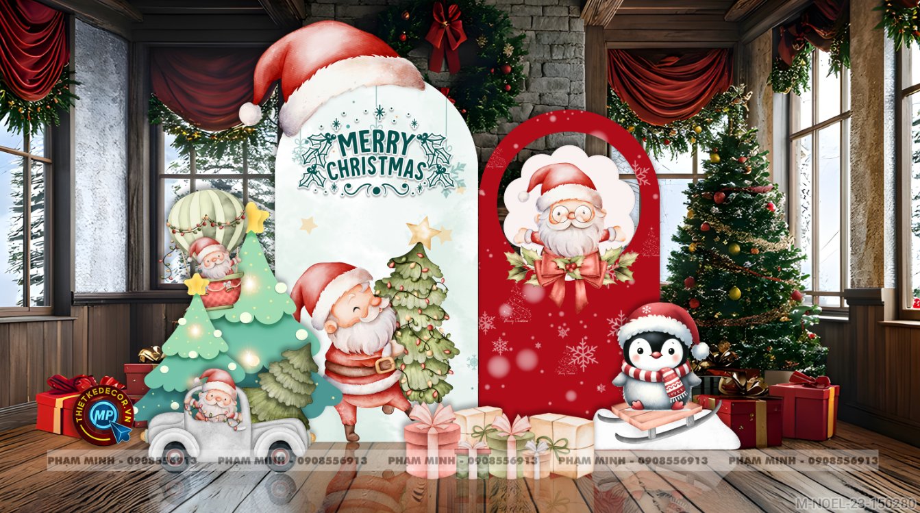 File thiết kế trang trí Giáng sinh Noel Merry Christmas decor cây thông Decor cho trường học, trung tâm mua sắm, chung cư, nhà hàng, khách sạn, quán cà phê...