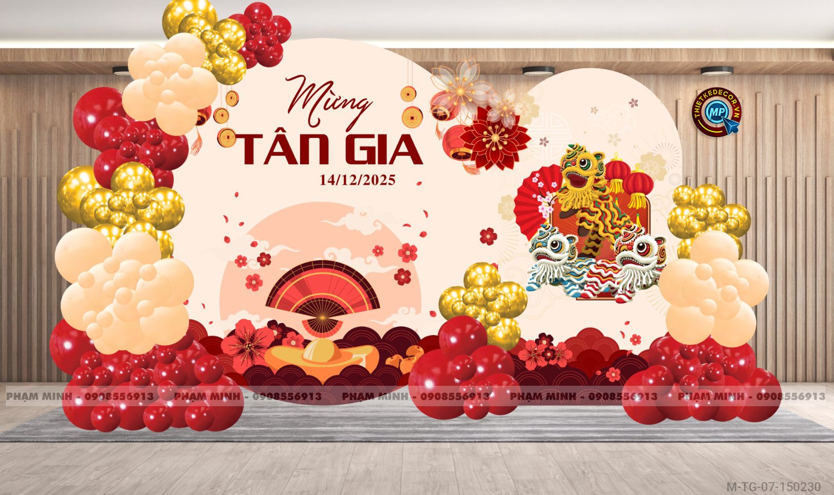 File thiết kế tân gia tone đỏ vàng sang trọng đẳng cấp