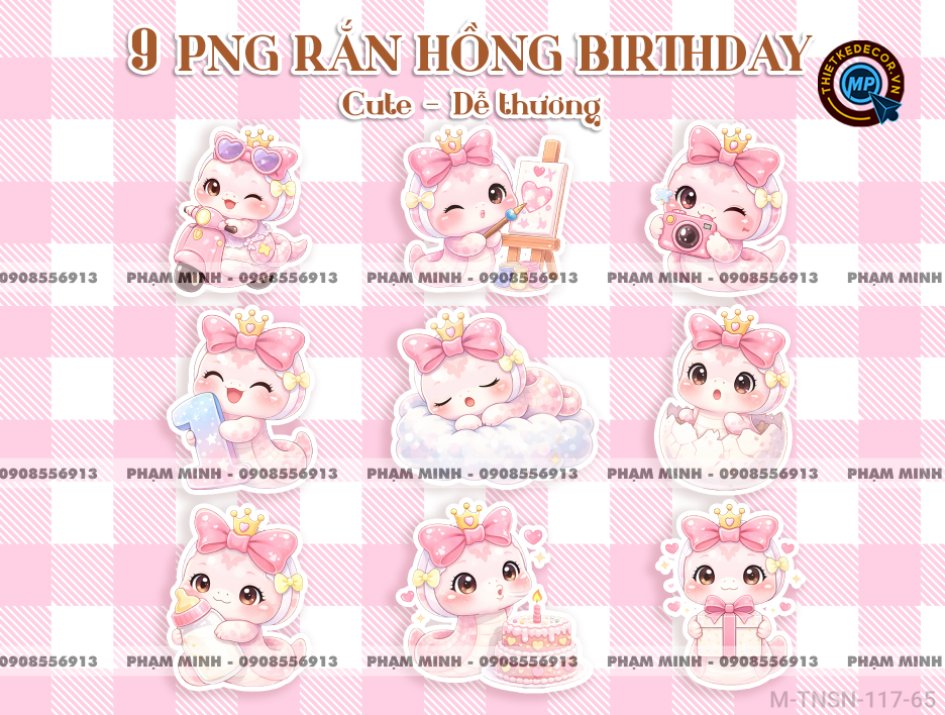 9 PNG Rắn cute dễ thương png water color màu nước đáng yêu dùng thiết kế file sinh nhật thôi nôi 1 tuổi rắn tỵ tone hồng