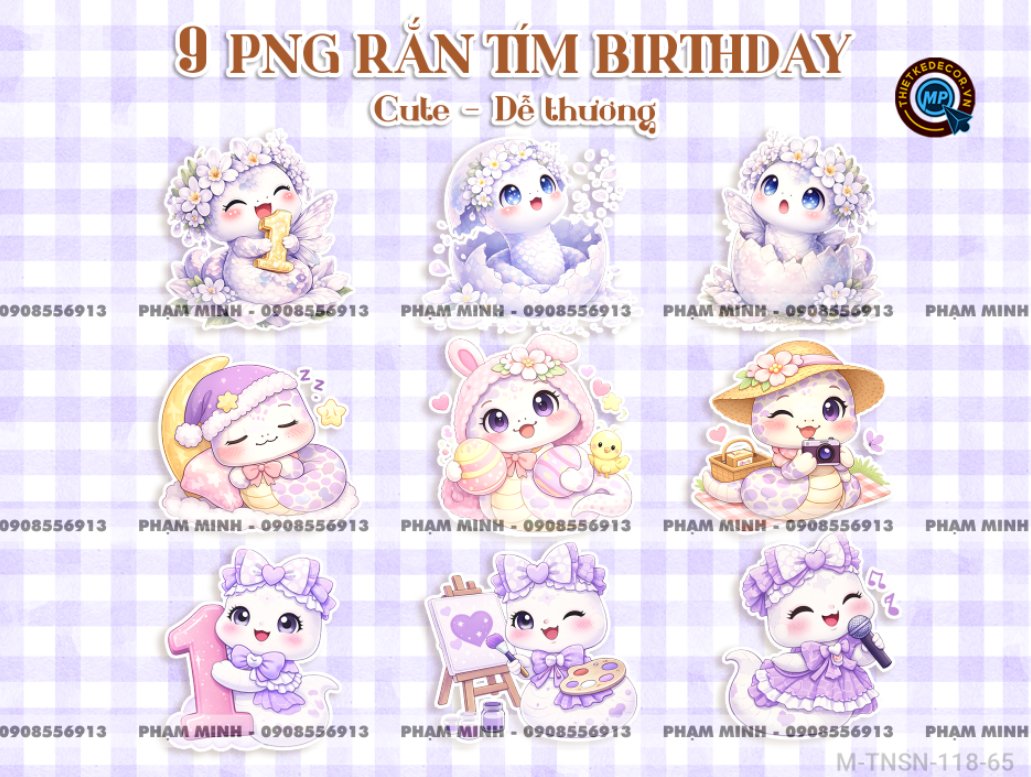 9 PNG Rắn cute dễ thương png water color màu nước đáng yêu dùng thiết kế file sinh nhật thôi nôi 1 tuổi rắn tỵ tone tím