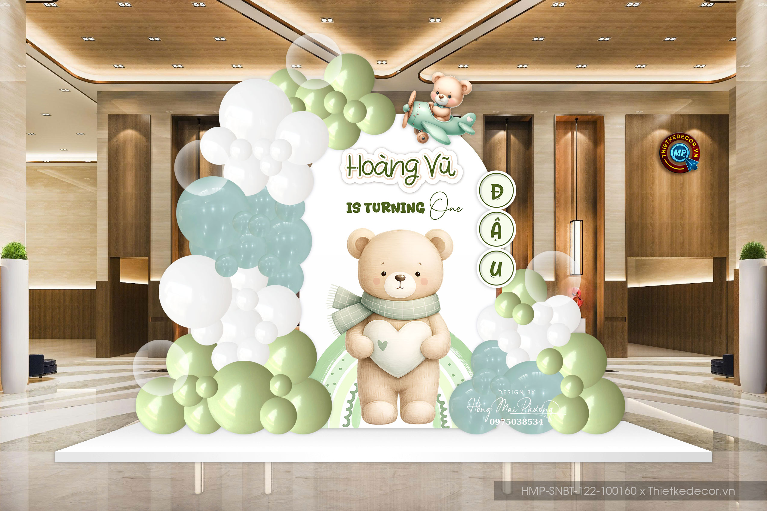 File thiết kế trang trí decor sinh nhật- thôi nôi bé trai đáng yêu cute