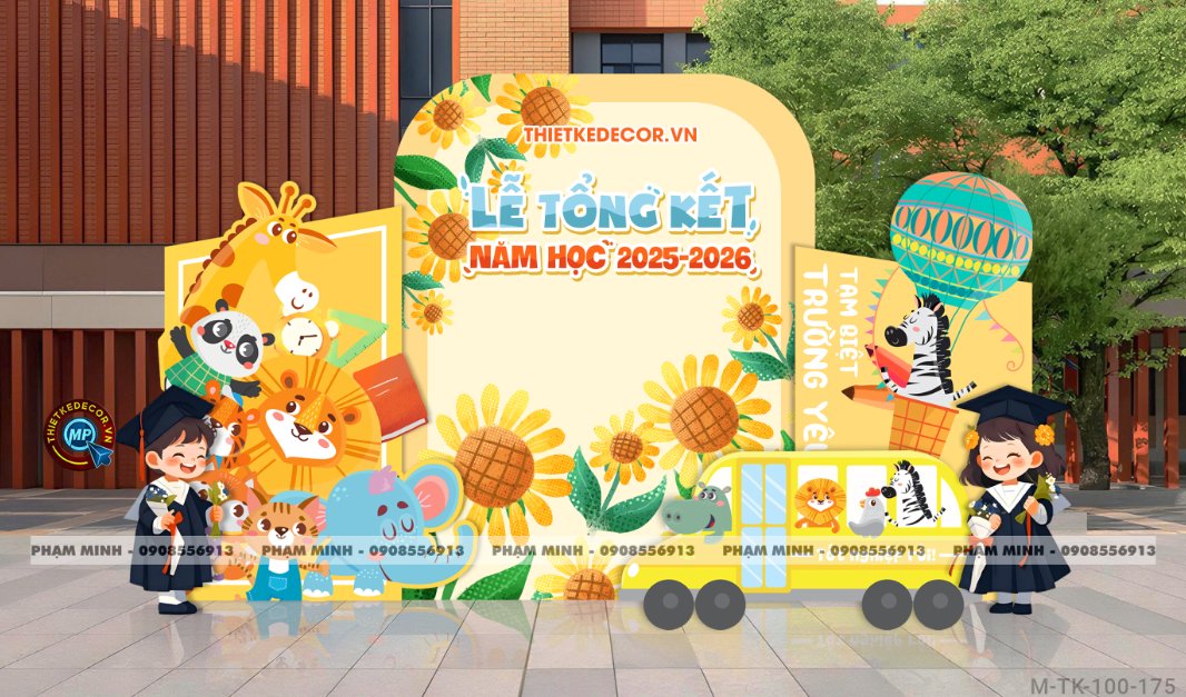 File thiết kế decor trang trí lễ tổng kết năm học tiểu cảnh trang trí bong bóng chụp ảnh kỷ yếu cho các bé trường mầm non, tiểu học dễ thương sang trọng đáng yêu tone xanh da trời