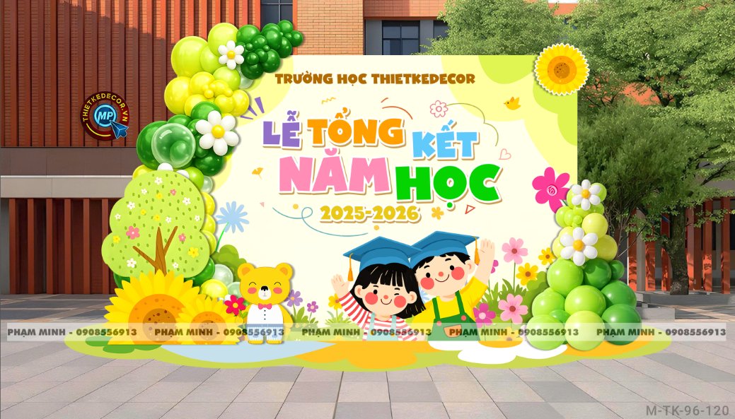 File thiết kế background trang trí lễ tổng kết năm học decor bong bóng quốc tế thiếu nhi trường mầm non, tiểu học, thcs dễ thương đáng yêu sang trọng