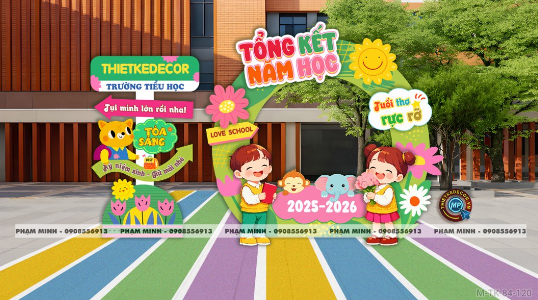 File thiết kế tổng kết năm học decor trang trí chụp ảnh kỷ yếu ra trường cho các bé học sinh mầm non, tiểu học dễ thương, sáng tạo, đáng yêu, sang trọng.