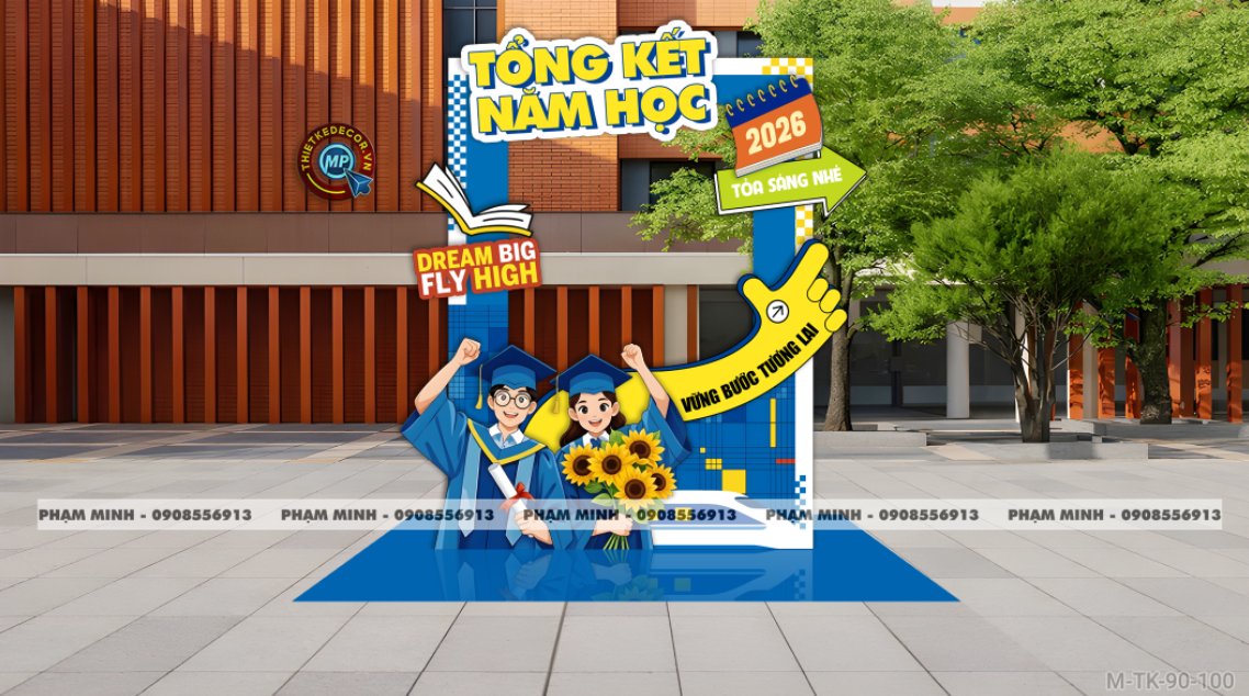 File thiết kế decor trang trí lễ tổng kết năm học trang trí bong bóng chụp ảnh kỷ yếu cho học sinh cấp 2 cấp 3 THCS THPT dễ sang trọng.