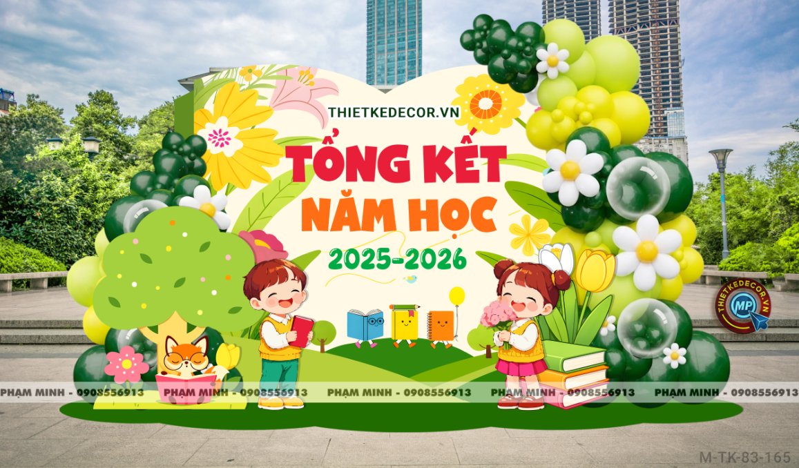 File thiết kế decor trang trí lễ tổng kết năm học tiểu cảnh trang trí bong bóng chụp ảnh kỷ yếu cho các bé trường mầm non, tiểu học dễ thương sang trọng đáng yêu tone xanh da trời