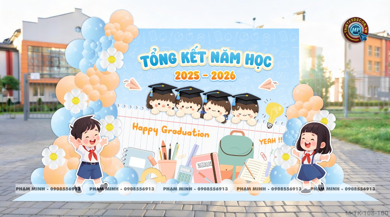 File thiết kế background trang trí lễ tổng kết năm học decor bong bóng quốc tế thiếu nhi trường mầm non, tiểu học, thcs dễ thương đáng yêu sang trọng