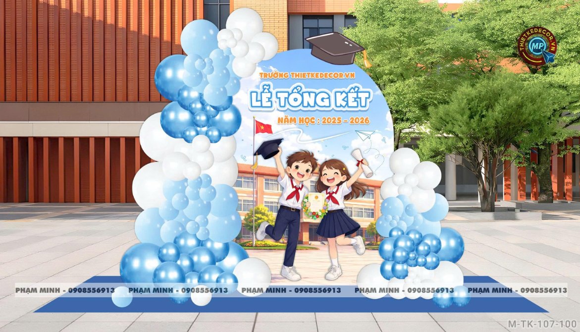 File thiết kế decor background trang trí lễ tổng kết năm học trang trí bong bóng chụp ảnh kỷ yếu cho học sinh cấp 1 cấp 2 cấp 3 tiểu học THCS THPT dễ thương sang trọng