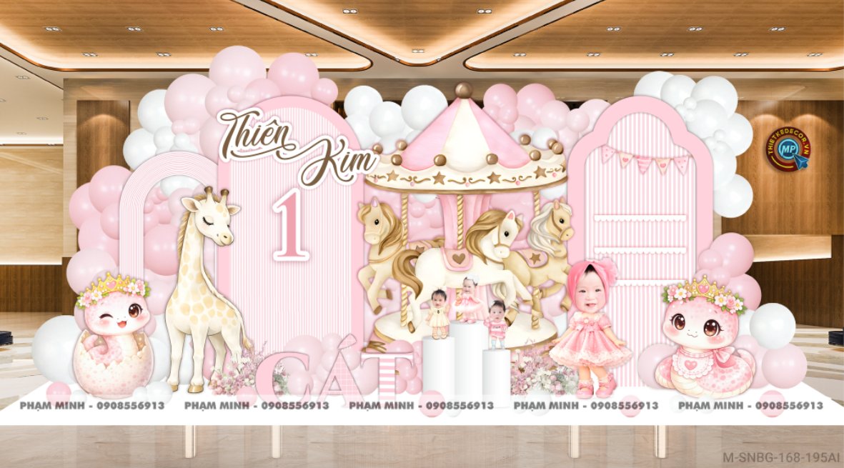 File thiết kế sinh nhật bé gái tuổi rắn tone hồng; Sinh nhật bé gái tone hồng; Sinh nhật 1 tuổi tone hồng; Sinh nhật tuổi tỵ tone hồng cute đáng yêu dễ thương