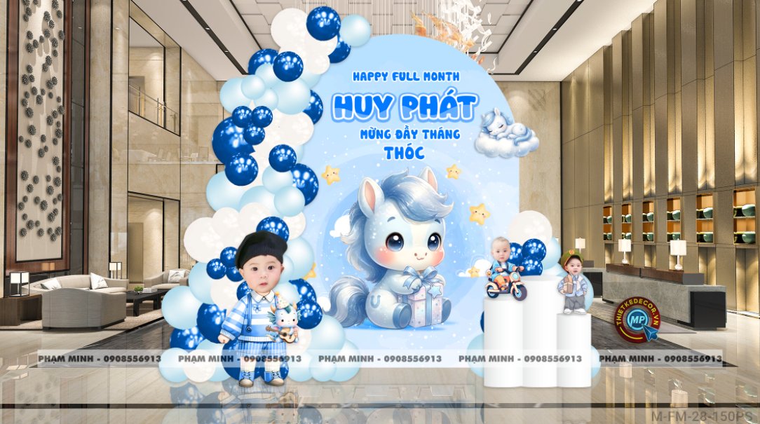 File thiết kế đầy tháng bé trai tone xanh lá cây; Full month bé trai tuổi ngựa tone xanh da trời; đầy tháng tone xanh da trời; full month tone xanh da trời cute dễ thương đáng yêu