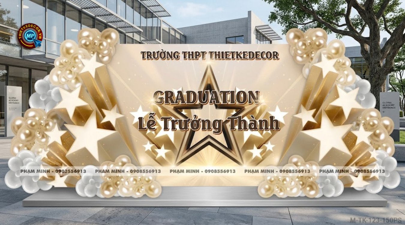File thiết kế decor trang trí lễ tổng kết năm học trang trí bong bóng chụp ảnh kỷ yếu cho học sinh cấp 2 cấp 3 THCS THPT dễ THƯƠNG sang trọng.