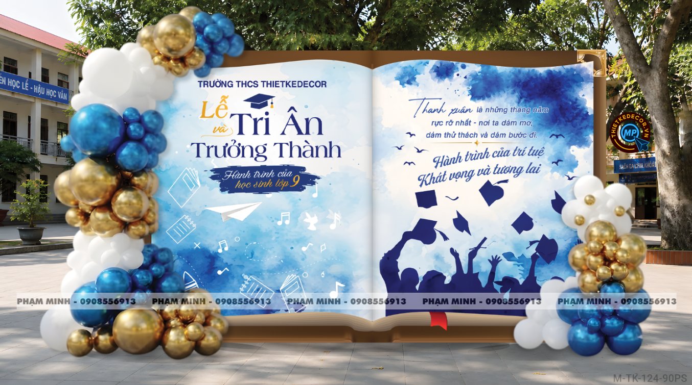 File thiết kế trang trí background họp lớp họp khóa kỷ niệm ngày về trường tone xanh dương sang trọng