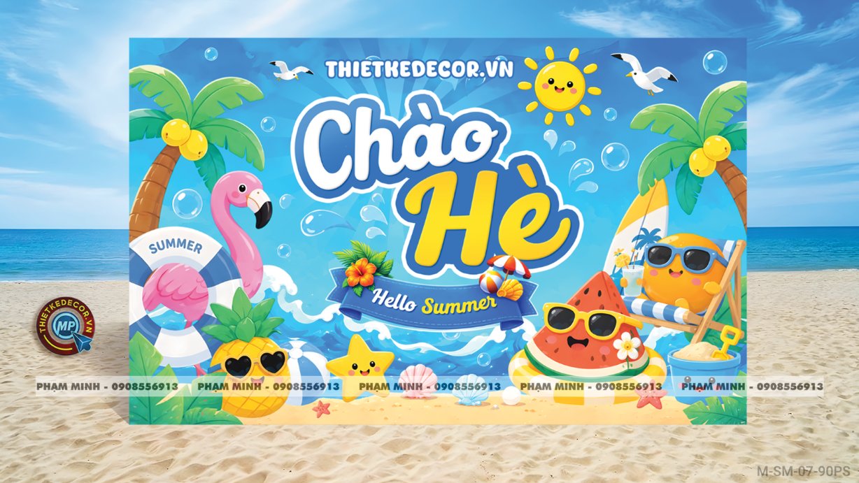 File thiết kế chào hè, background chào hè, background summer vacation, background hello summer, dã ngoại biển cho học sinh, decor siêu thị, bãi biển - Hình 2