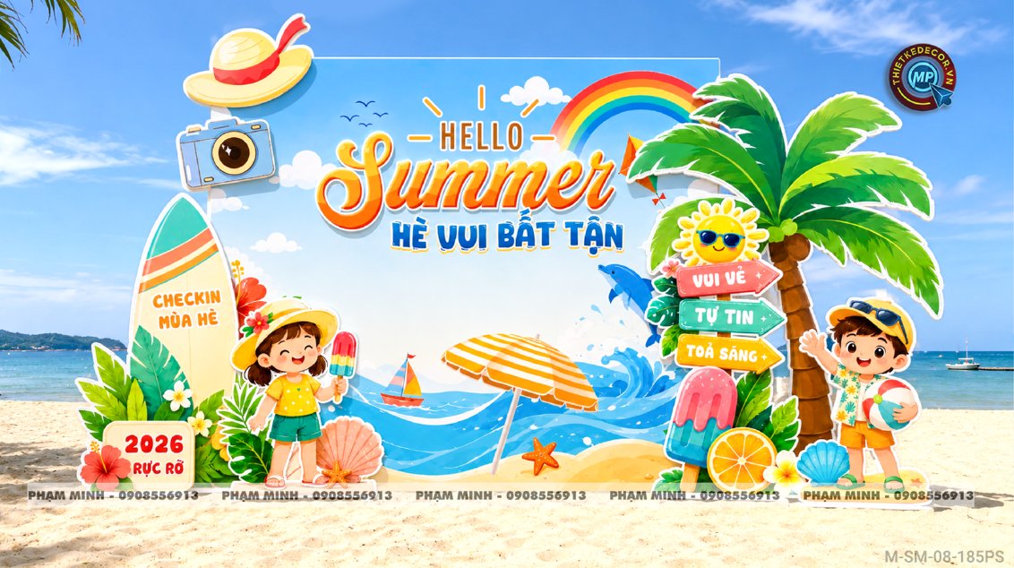File thiết kế chào hè, trang trí background chào hè, background summer vacation, background hello summer, dã ngoại biển cho học sinh, decor chụp ảnh check in siêu thị, bãi biển
